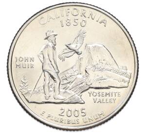 25 центов (1/4 доллара) 2005 года D США «Штаты и территории — Калифорния» — Фото №1