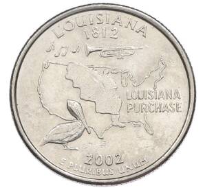 1/4 доллара (25 центов) 2002 года P США «Штаты и территории — Луизиана» — Фото №1