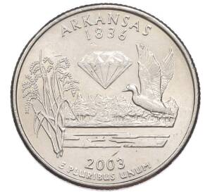 1/4 доллара (25 центов) 2003 года P США «Штаты и территории — Арканзас»