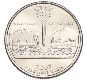 1/4 доллара (25 центов) 2007 года P США «Штаты и территории — Юта» — Фото №1