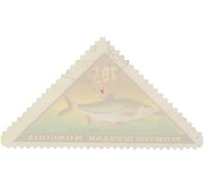 Почтовая марка 70 мунгу 1965 года Монголия «Речные рыбы — Амурский чебак»