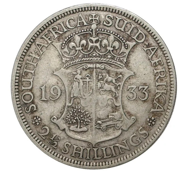 Монета 2 1/2 шиллинга 1933 года Британская Южная Африка (Артикул M2-37245)