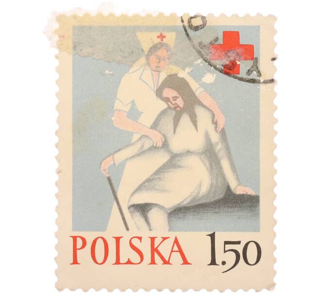 Почтовая марка 1.50 злотых 1977 года Польша «Польский Красный Крест» (Артикул: K8-3196) — Фото №1
