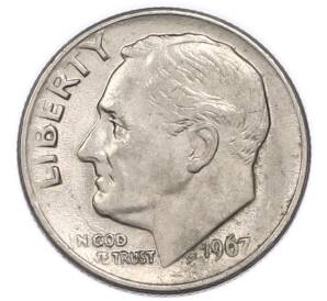 1 дайм (10 центов) 1967 года США — Фото №1
