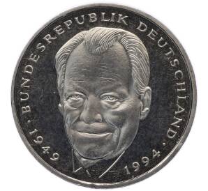 2 марки 1999 года D Германия «45 лет Федеративной Республике» — Фото №1