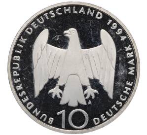 10 марок 1994 года Германия «50 лет с момента покушения на Адольфа Гитлера» — Фото №2