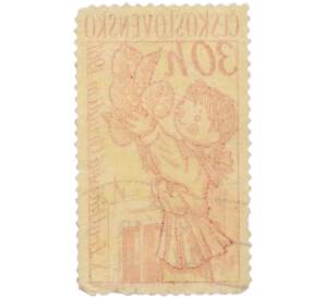 Почтовая марка 30 геллеров 1961 года Чехословакия «10-й кукольный фестиваль Хрудим 1961 — Девочка-кукла с веткой бука» — Фото №2