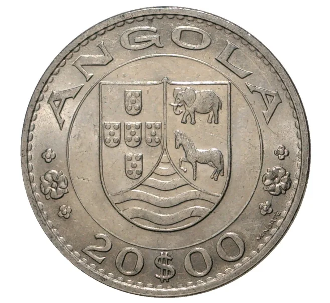 Монета 20 эскудо 1971 года Португальская Анголп (Артикул M2-37398)