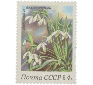 Почтовая марка 4 копейки 1983 года «Флора СССР — Подснежник белоснежный» — Фото №1