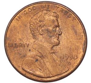 1 цент 1998 года D США — Фото №1