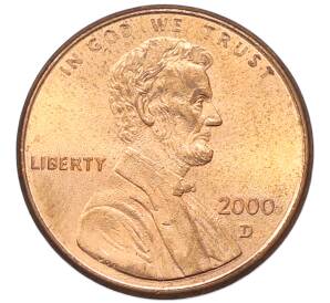 1 цент 2000 года D США — Фото №2