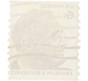 Почтовая марка 6 центов 1968 года США «Выдающиеся американцы — Франклин Делано Рузвельт» — Фото №2