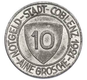 10 пфеннигов 1921 года Германия — город Кобленц (Нотгельд) — Фото №2
