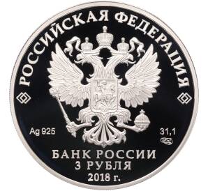 3 рубля 2018 года СПМД «Чемпионат Мира по футболу FIFA-2018 в России — Ростов-на-Дону» — Фото №2