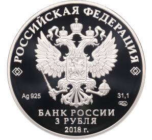 3 рубля 2018 года СПМД «Чемпионат мира по футболу 2018 в России — Санкт-Петербург» — Фото №2