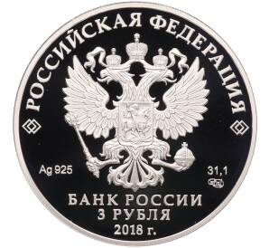 3 рубля 2018 года СПМД «Чемпионат мира по футболу 2018 в России — Екатеринбург» — Фото №2
