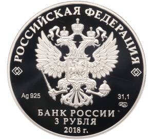 3 рубля 2018 года СПМД «Чемпионат мира по футболу 2018 в России — Кубок» — Фото №2