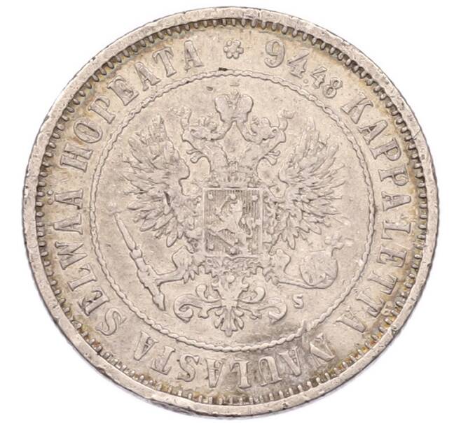Монета 1 марка 1874 года Русская Финляндия (Артикул: K6-1207) — Фото №2