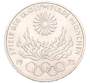 10 марок 1972 года J Западная Германия (ФРГ) «XX летние Олимпийские Игры — Факел» — Фото №1