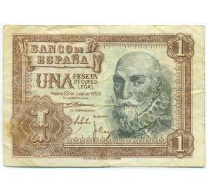 1 песета 1953 года Испания — Фото №1