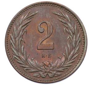 2 филлера 1895 года Венгрия — Фото №2