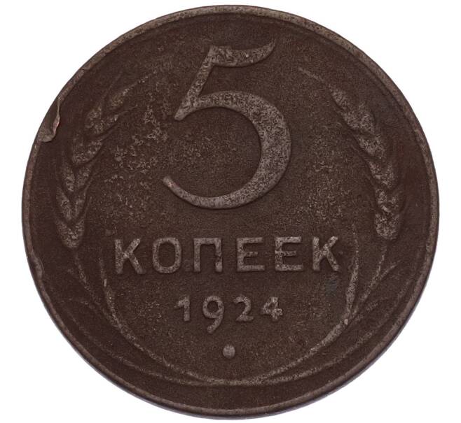 Монета 5 копеек 1924 года (Артикул: K7-4919) — Фото №1