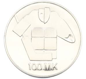 100 марок 1991 года Финляндия «Чемпионат мира по хоккею» — Фото №2