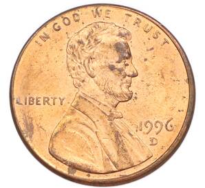 1 цент 1996 года D США — Фото №1