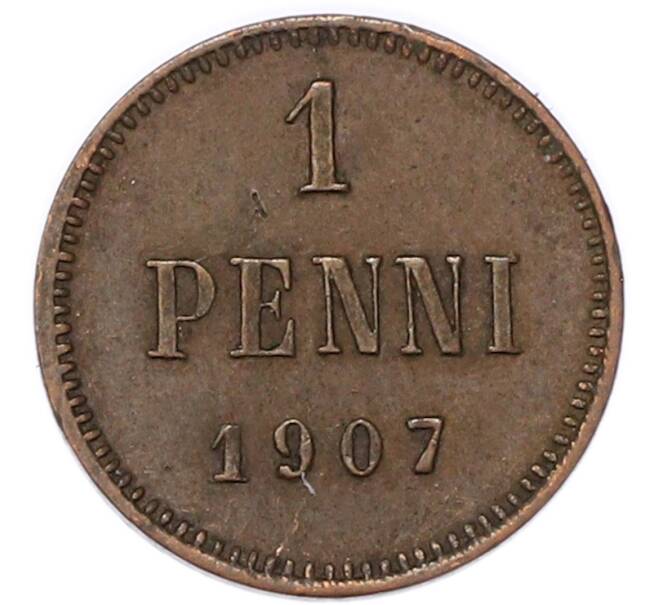 Монета 1 пенни 1907 года Русская Финляндия (Артикул: M1-68993) — Фото №1