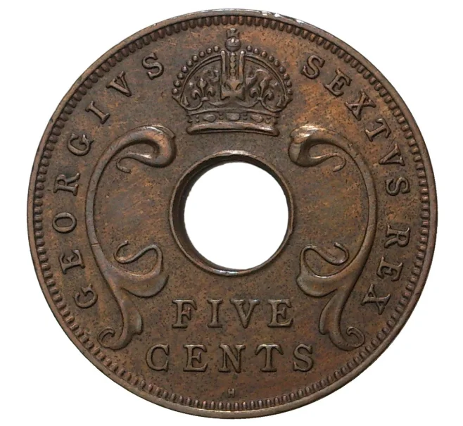 Монета 5 центов 1951 года Британская Восточная Африка (Артикул M2-37713)