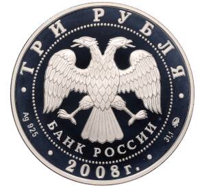 3 рубля 2008 года ММД «Наследие ЮНЕСКО — Вулканы Камчатки» — Фото №2