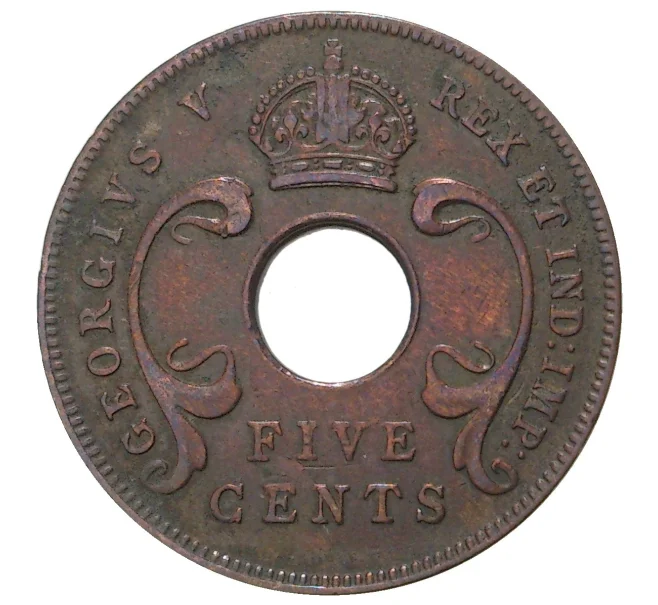 Монета 5 центов 1925 года Британская Восточная Африка (Артикул M2-37779)