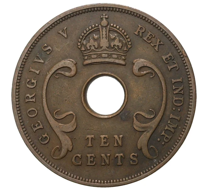 Монета 10 центов 1935 года Британская Восточная Африка (Артикул M2-37787)