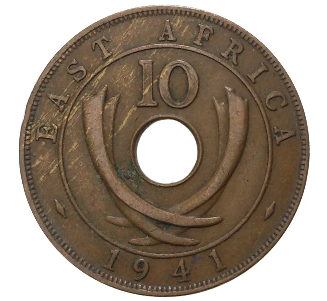 Монета 10 центов 1941 года Британская Восточная Африка (Артикул M2-37789)
