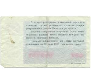 Лотерейный билет 30 копеек 1987 года «Билет денежно-вещевой лотереи» — Фото №2