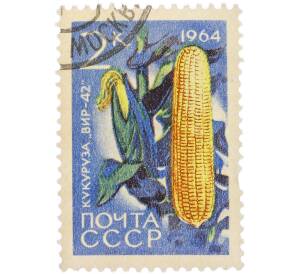 Почтовая марка 2 копейки 1964 года «Кукуруза — Сорт ВИР-42» — Фото №1