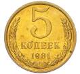 Монета 5 копеек 1981 года (Артикул: K7-5321) — Фото №1