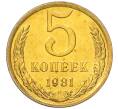 Монета 5 копеек 1981 года (Артикул: K7-5323) — Фото №1