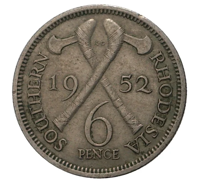 Монета 6 пенсов 1952 года Южная Родезия (Артикул M2-37878)
