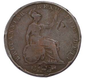 1/2 пенни 1834 года Великобритания — Фото №1