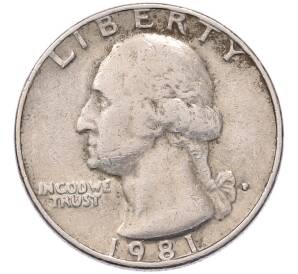 1/4 доллара (25 центов) 1981 года P США — Фото №1