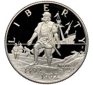 1/2 доллара (50 центов) 1992 года S США «500 лет путешествию Колумба» — Фото №1