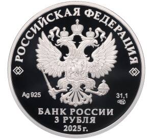 3 рубля 2025 года СПМД «Хоккей» — Фото №2