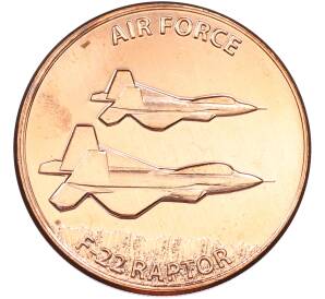 1 унция меди США «Военно-воздушные силы — Истребитель Раптор F-22» — Фото №1
