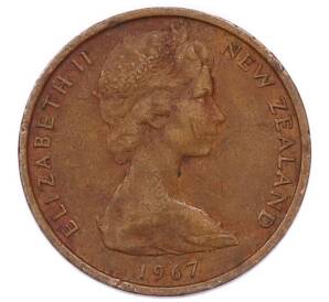 1 цент 1967 года Новая Зеландия — Фото №2
