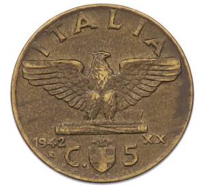 5 чентезимо 1942 года Италия — Фото №1