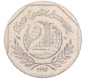 2 франка 1998 года Франция «50 лет Декларации Прав Человека» — Фото №1