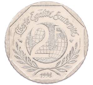 2 франка 1998 года Франция «50 лет Декларации Прав Человека» — Фото №1