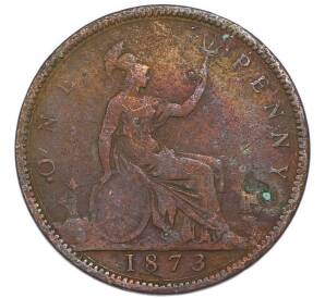 1 пенни 1873 года Великобритания — Фото №1