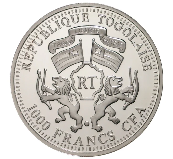 Монета 1000 франков 2013 года Того «Год змеи» (Артикул M2-37890)